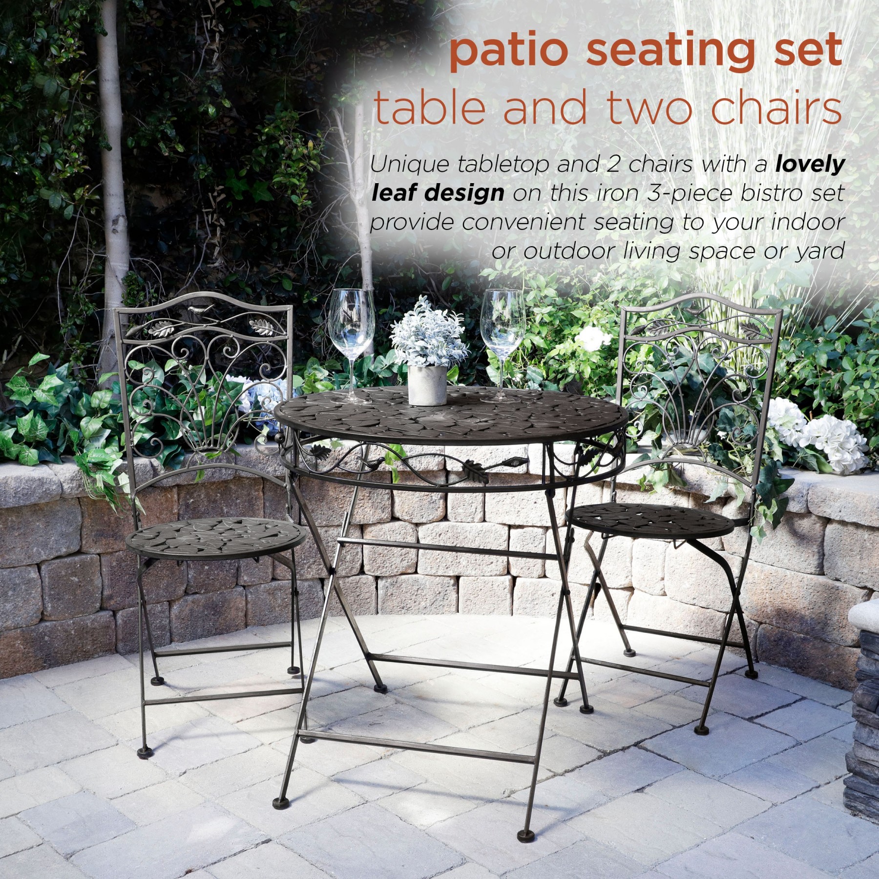 Metal Leaf Bistro Set Garden and Pond Depot