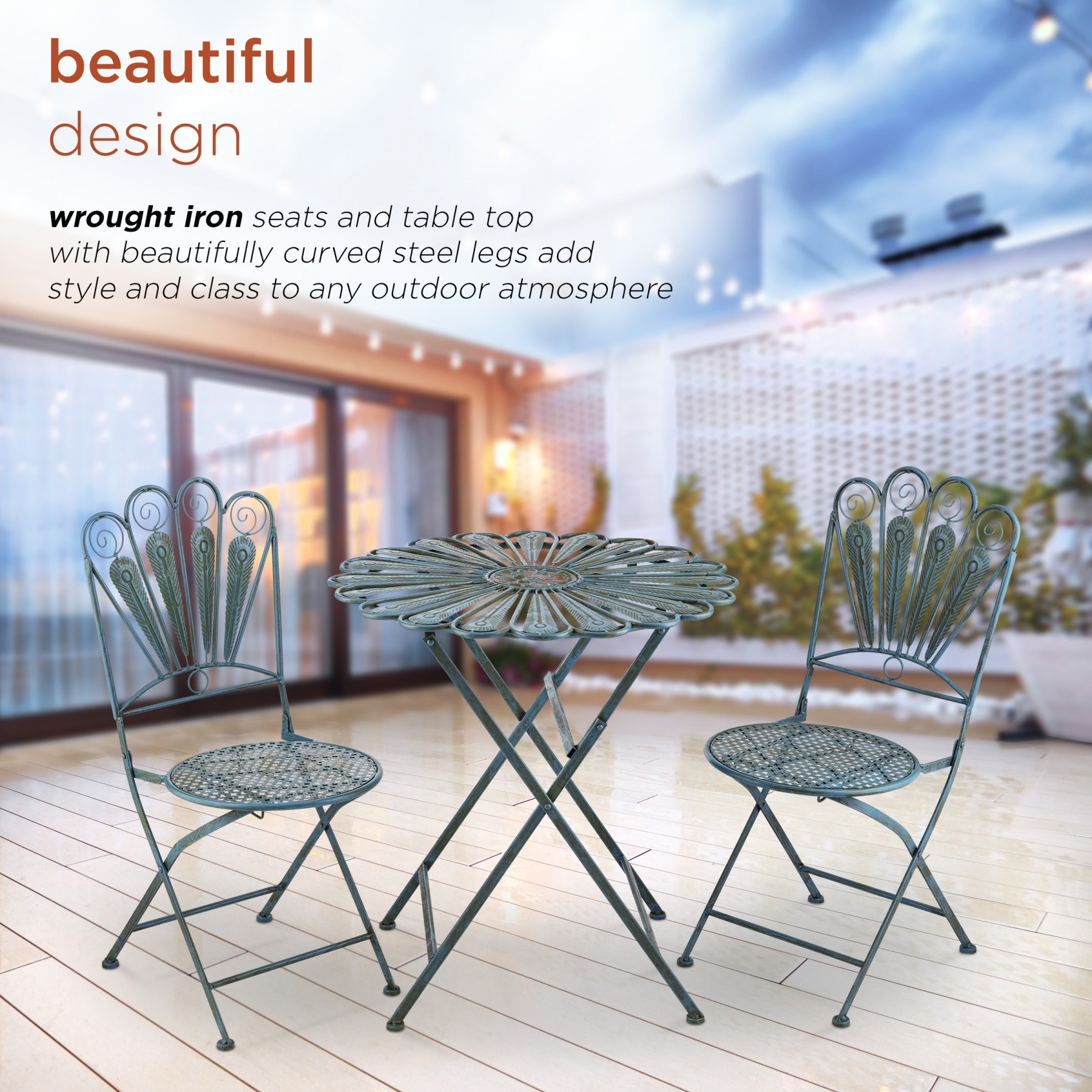 Light blue bistro set outlet