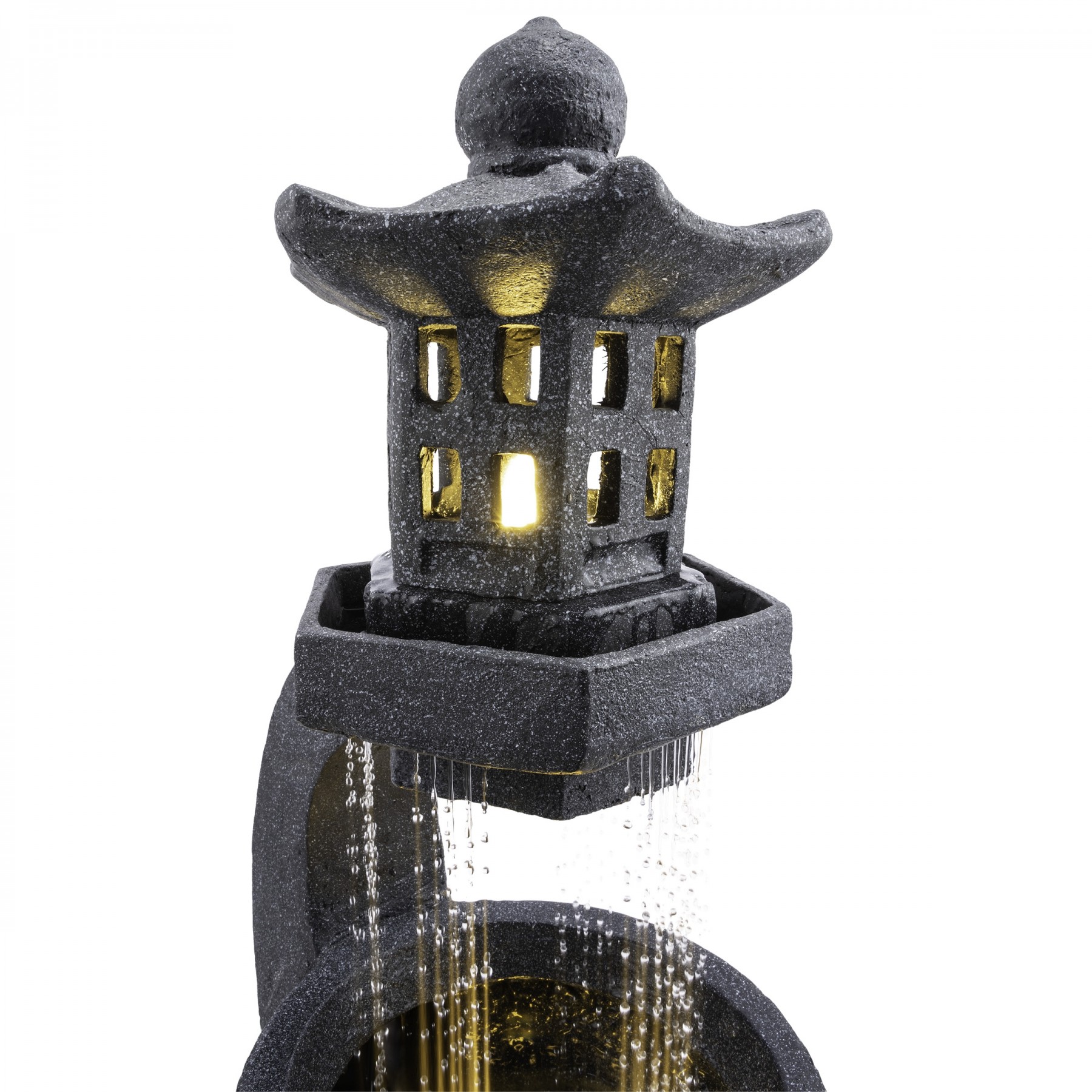 31" Tall Tranquil Zen Pagoda Water Fountain with LED Lights