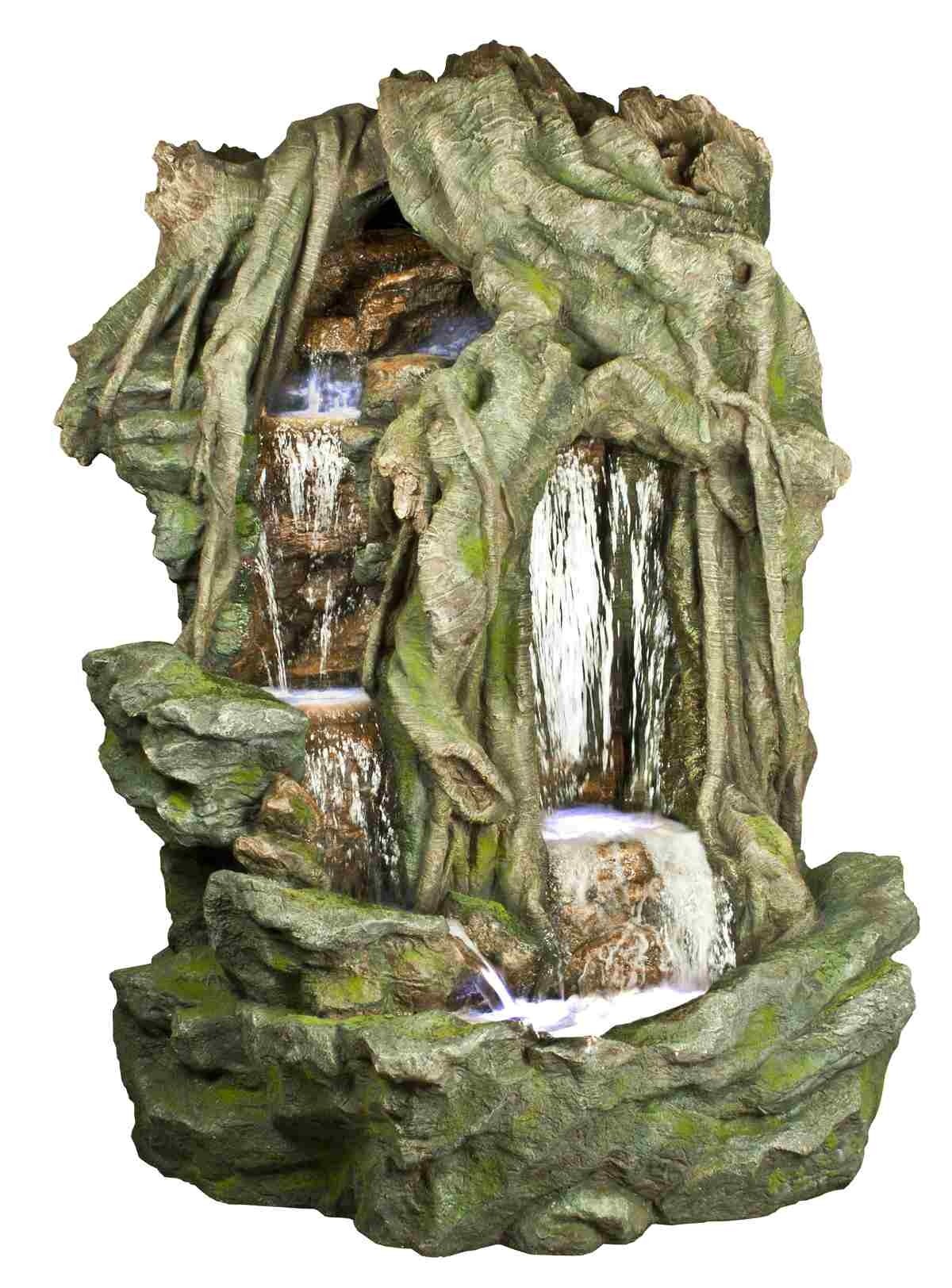 Alpine 78'" Tall Tree Branches  Double Waterfall Fountain 