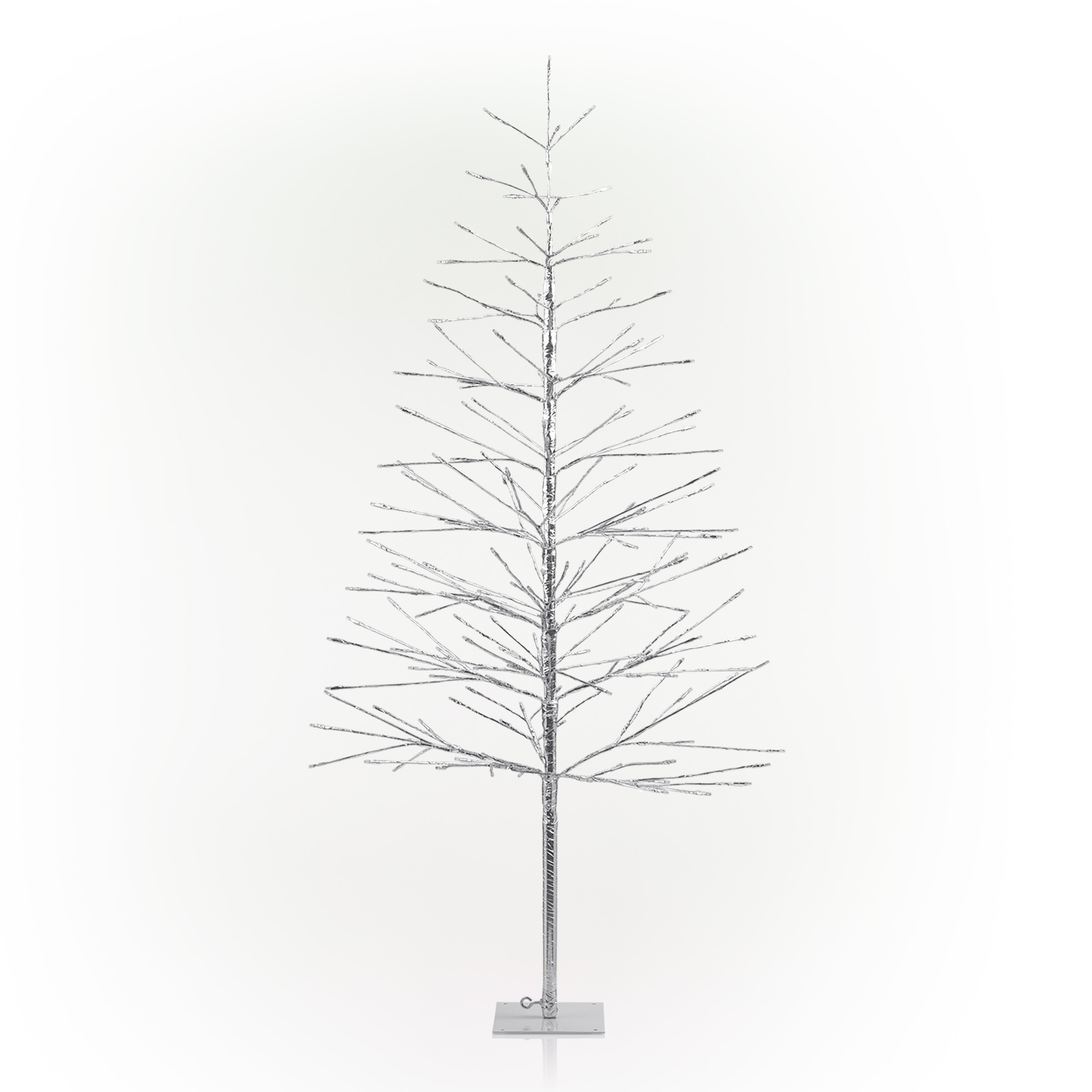 Silver Christmas Tree Décor with MultiColored LED Lights