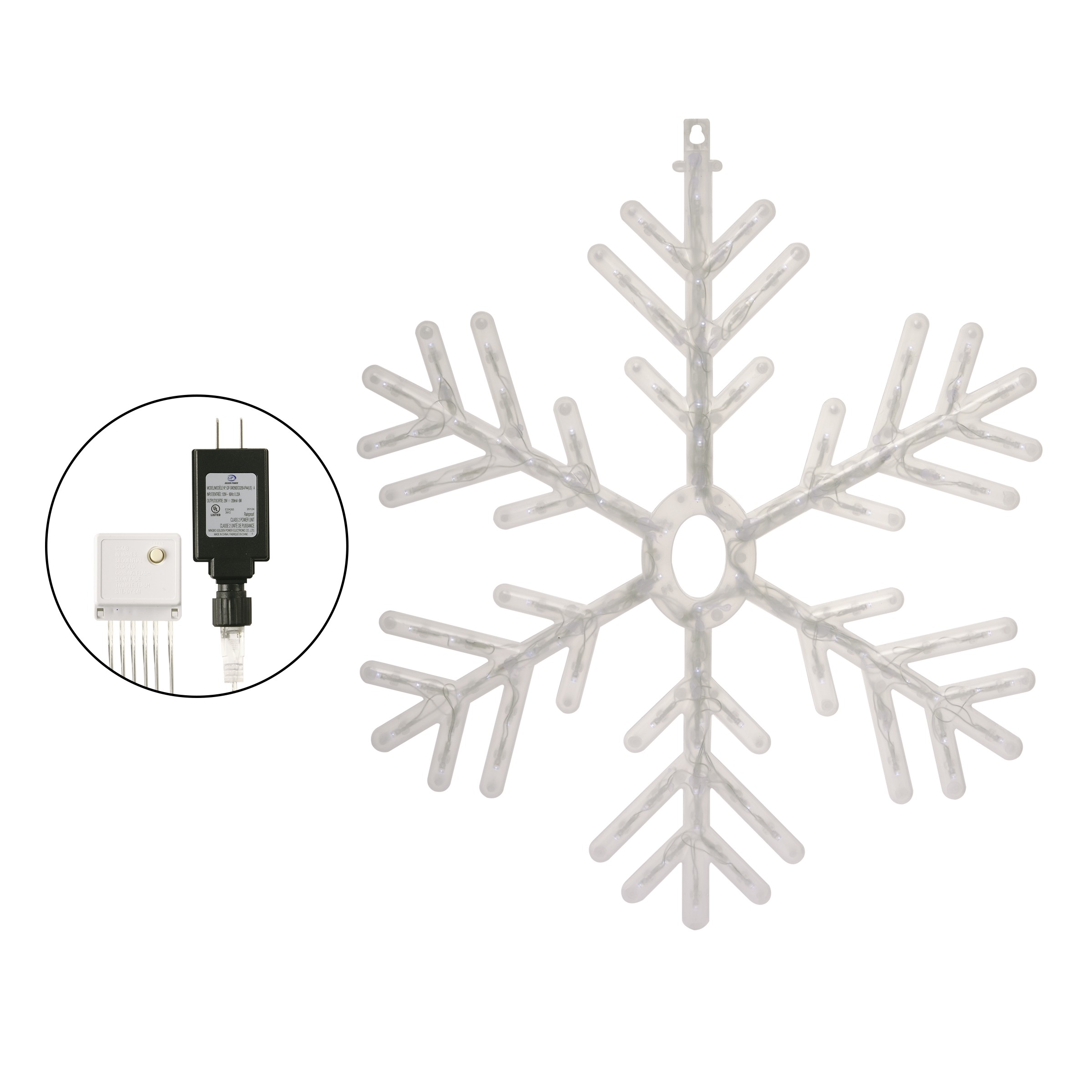 23" Hanging Snowflake with 102 LED Lights