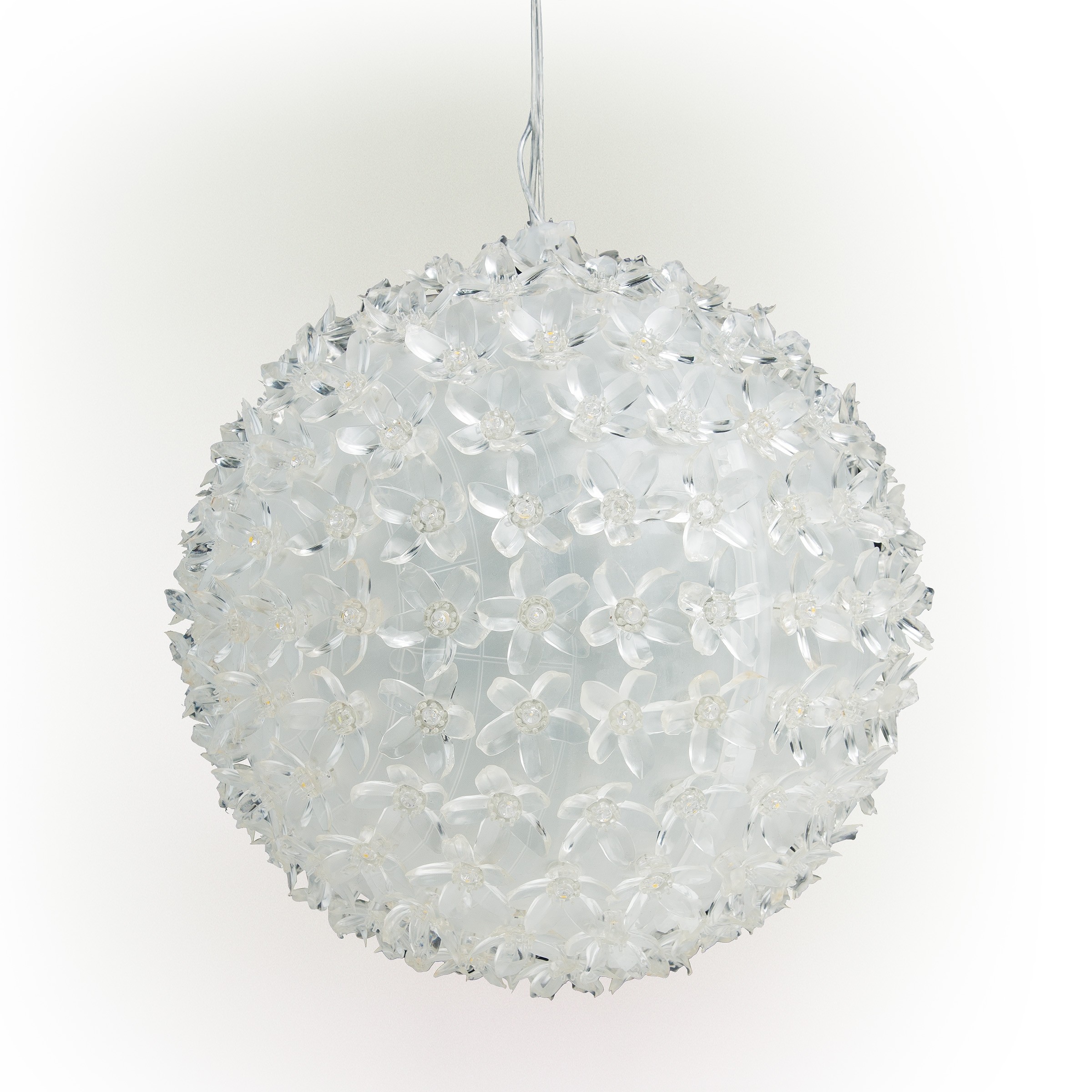 Sphere Ornament with Warm White Twinkling LED Lights 