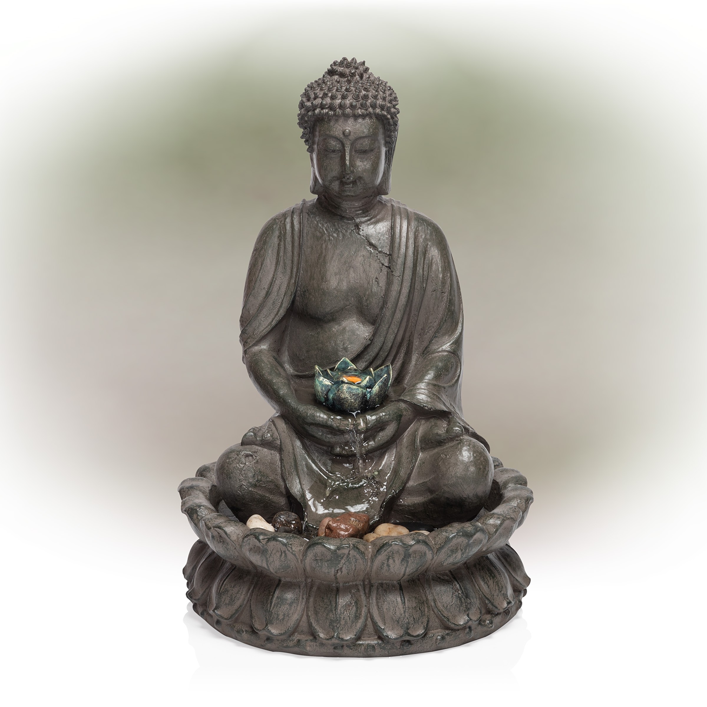 9" TALL BUDDHA TABLETOP FOUNTAIN