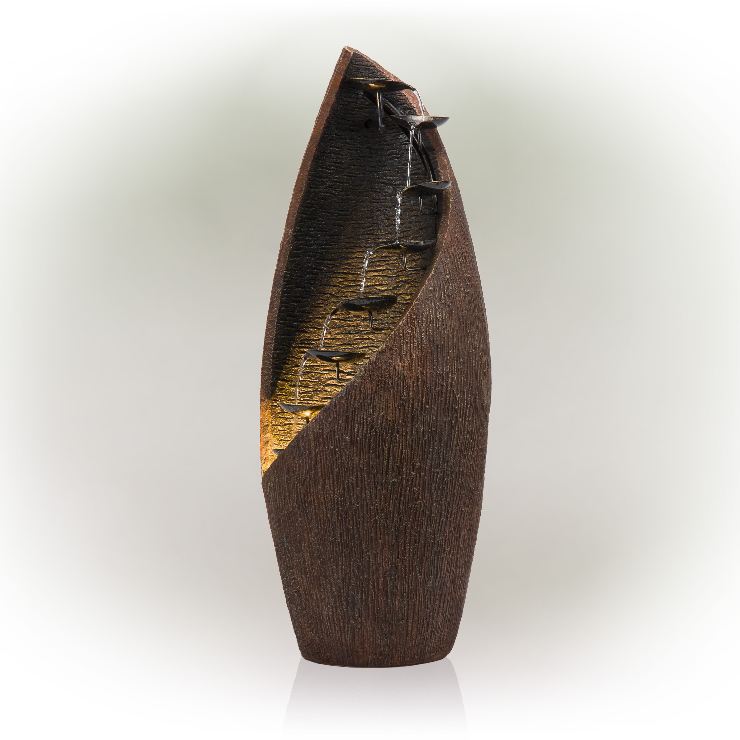 43" TALL EIGHT DISH FLOOR FOUNTAIN