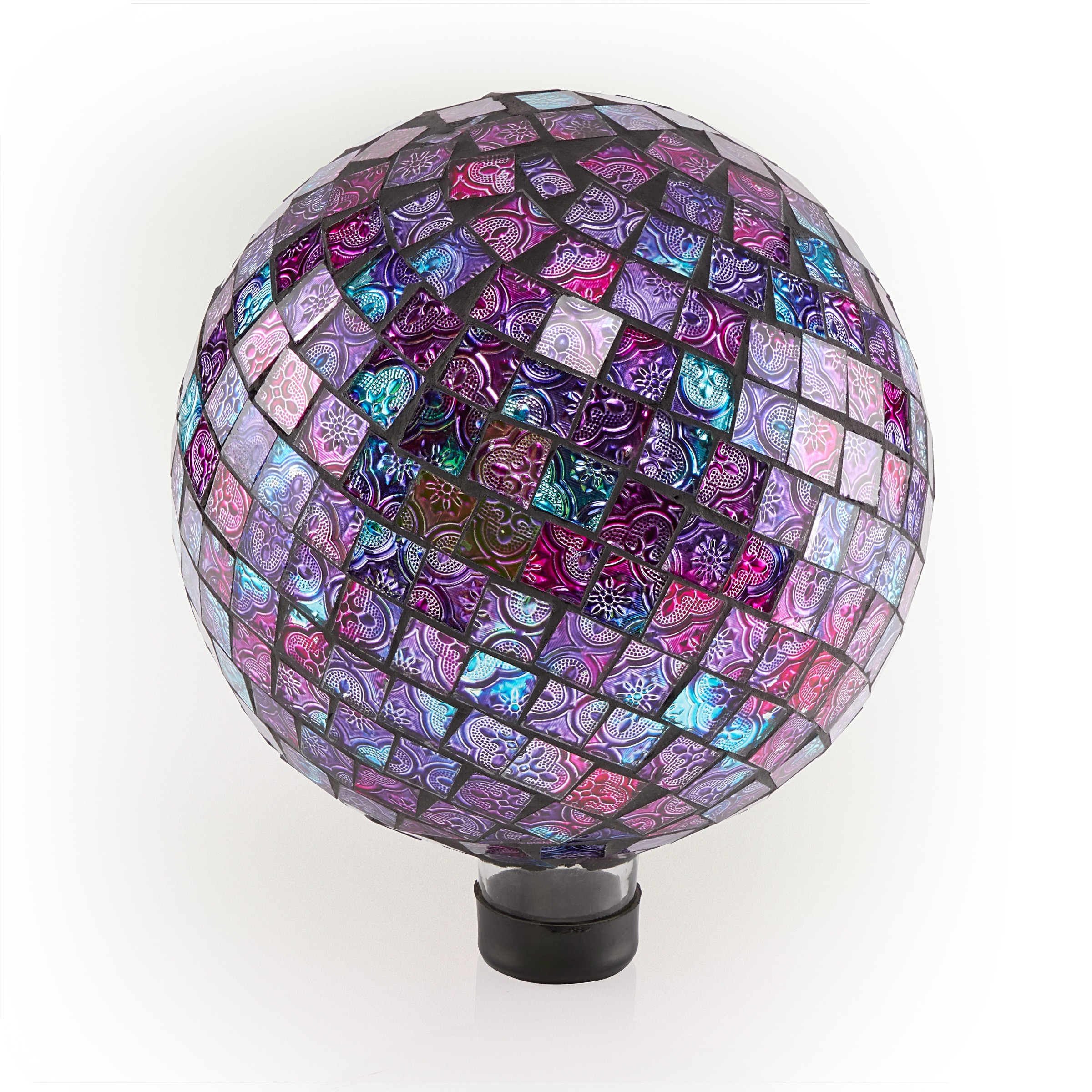 10" Mosaic Glass Gazing Globe Shinning Purple