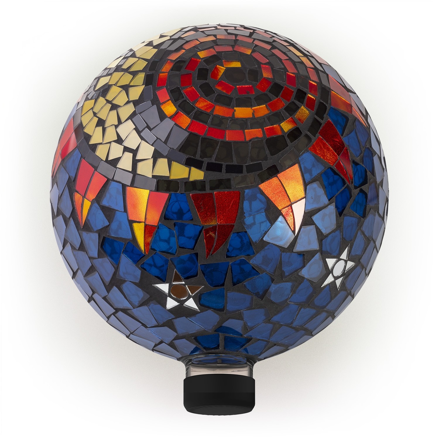 10" MOSAIC SUN AND MOON GAZING GLOBE 