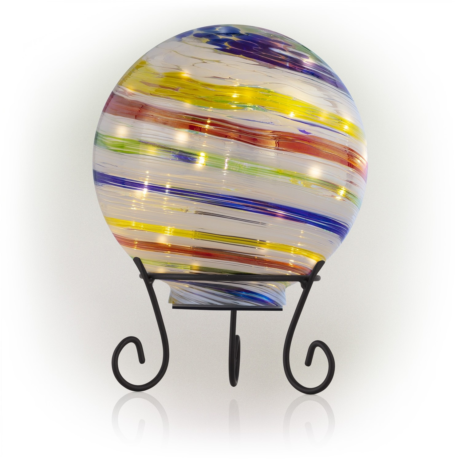 8" COLORFUL GAZING GLOBE WITH LED LIGHTS 