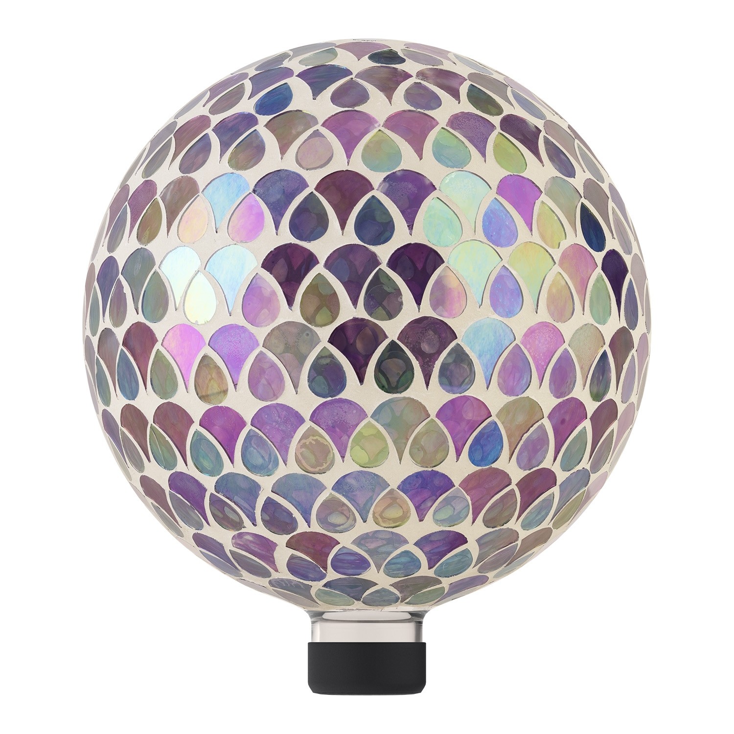 MOSAIC GAZING GLOBE WITH COLORFUL TEARDROP DESIGN
