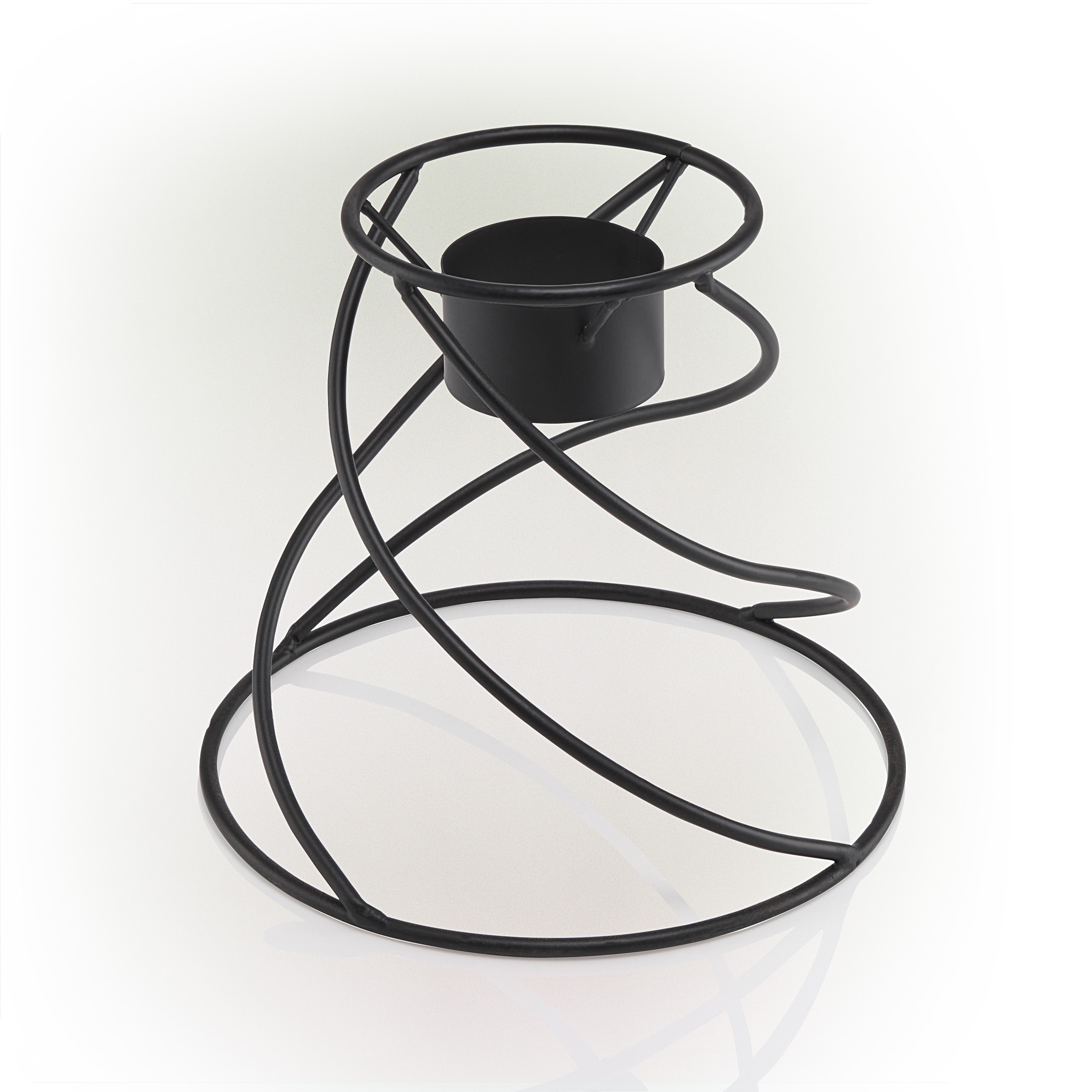 ALPINE CORPORATION 8" TALL INDOOR/OUTDOOR SPIRALING METAL GAZING GLOBE DISPLAY STAND