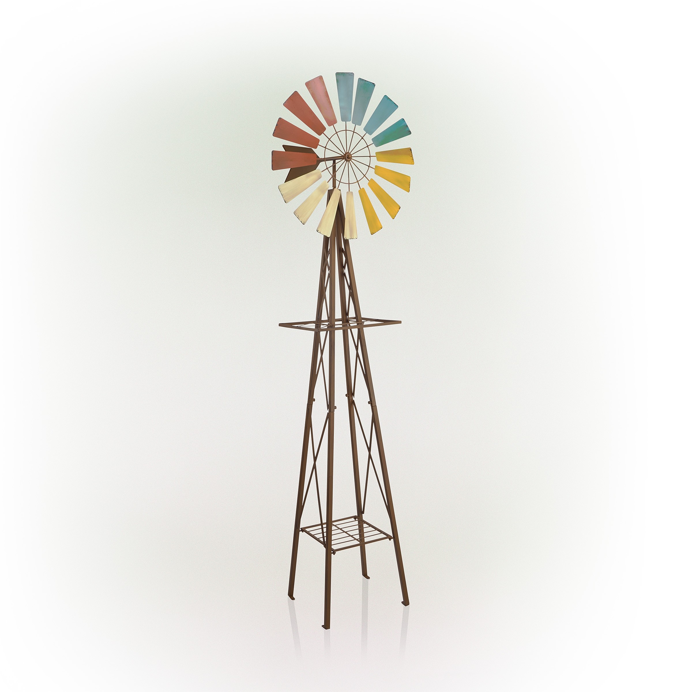 92" TALL METAL WINDMILL GARDEN STAND 