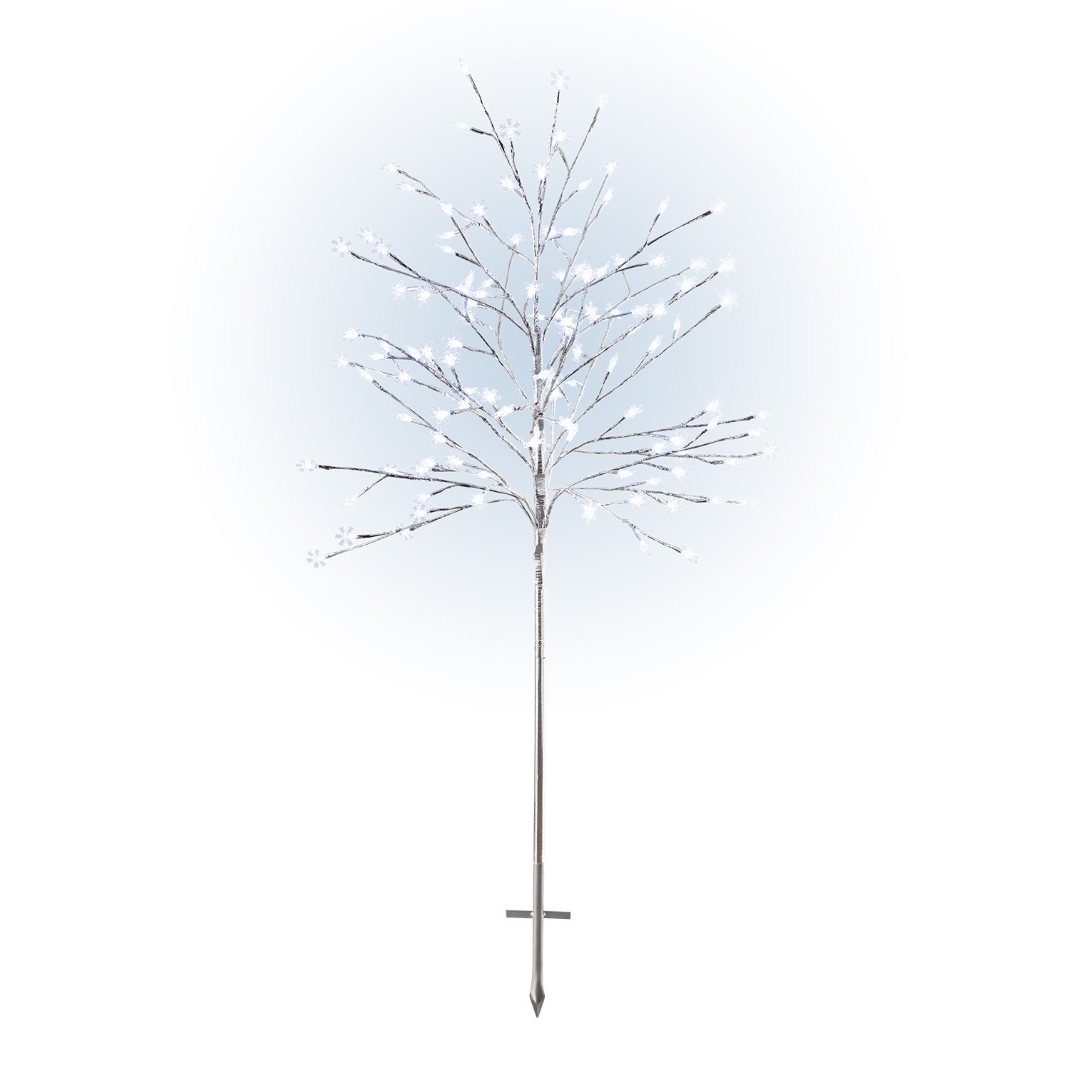 58" Frosty Christmas Snowflake Tree with Cool White LED Lights