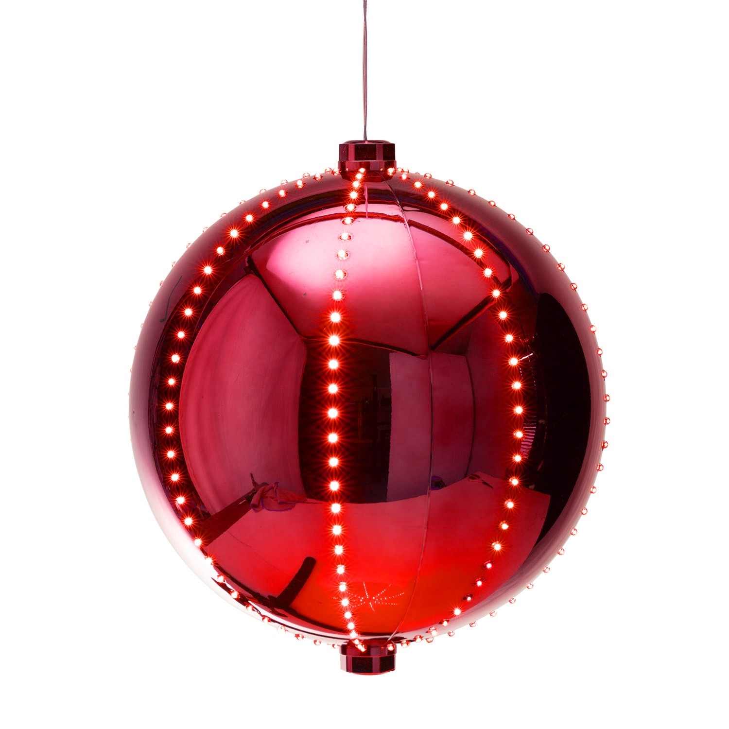 12" Christmas Ball Ornament w/240 Chasing LED Lights