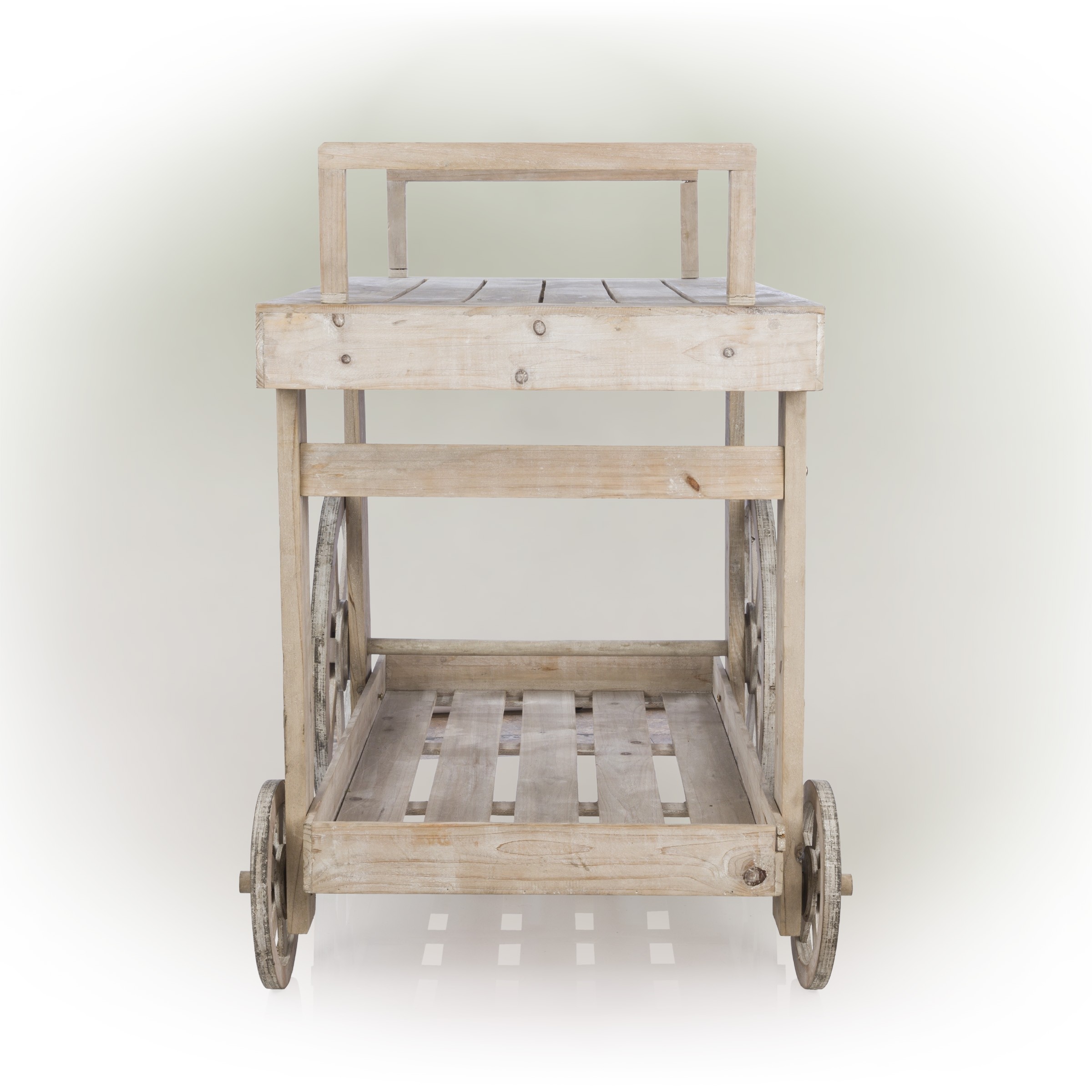 Wooden Multi-Use Display Cart with Wheels