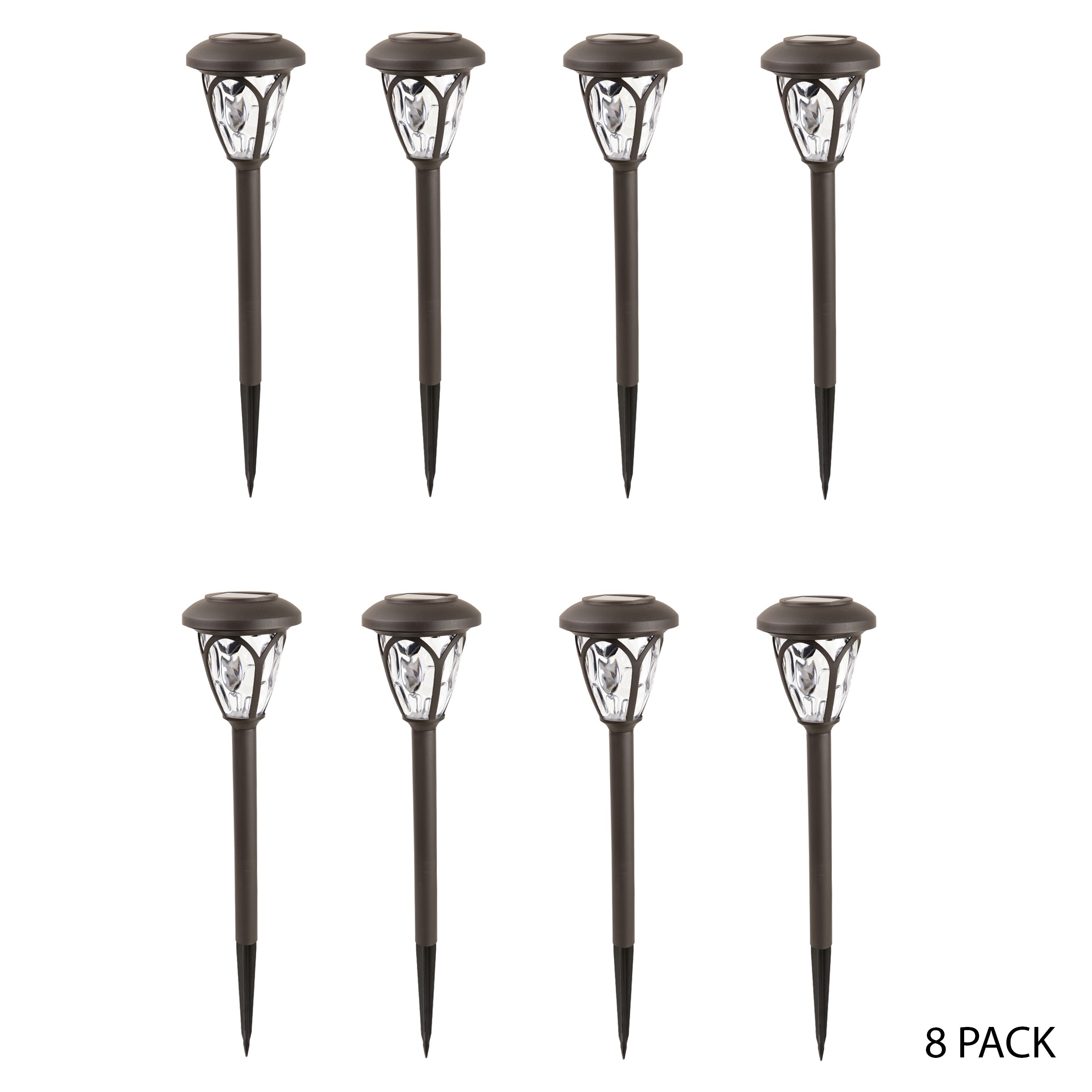 SOLAR BROWN PATHWAY LED LIGHTS - SET OF 8