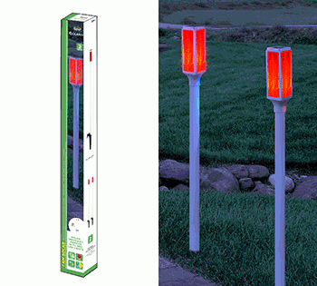 SOLAR DRIVEWAY MARKER WITH RED LED LIGHTS - SET OF 2 