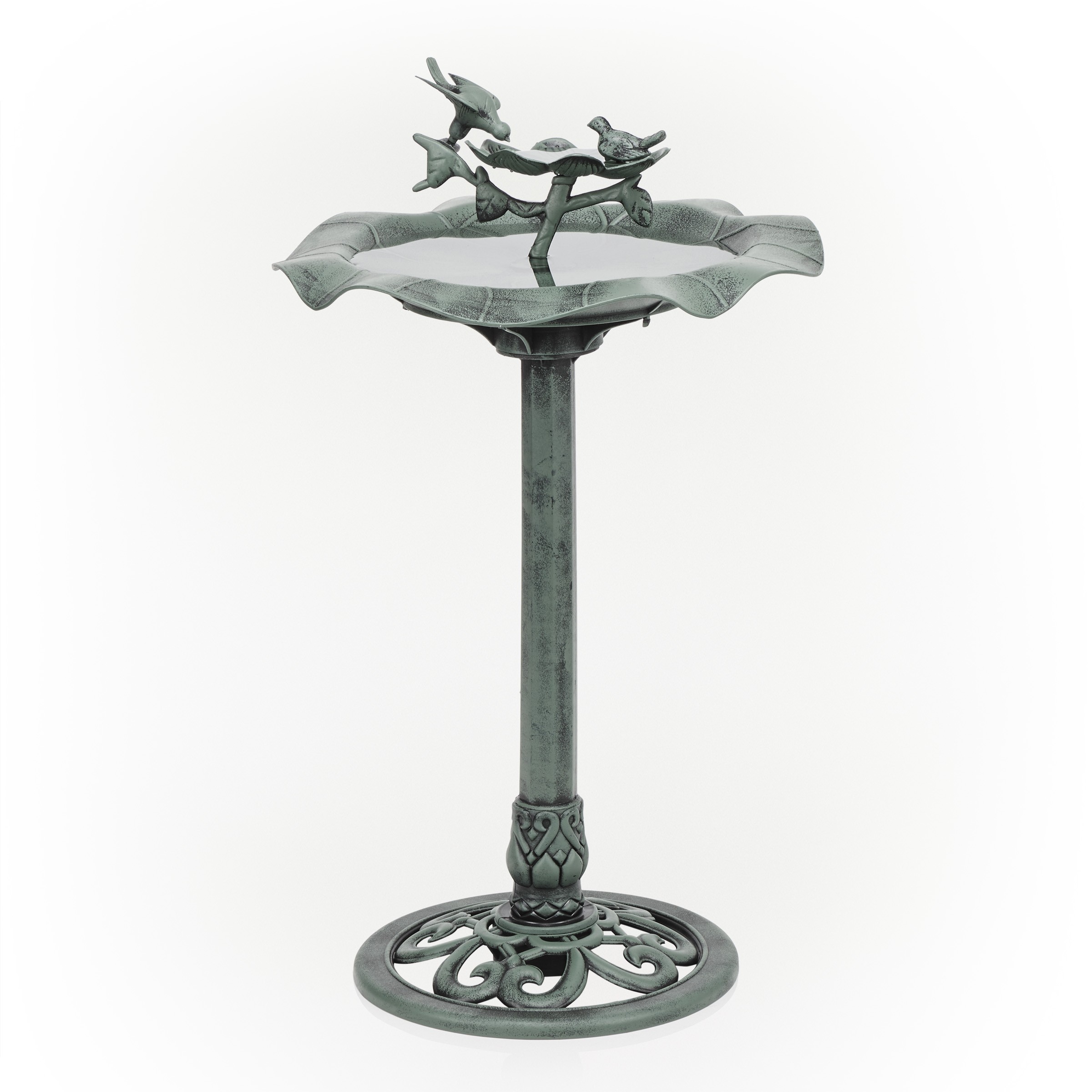 33" Tall Lotus Birdbath & Birdfeeder