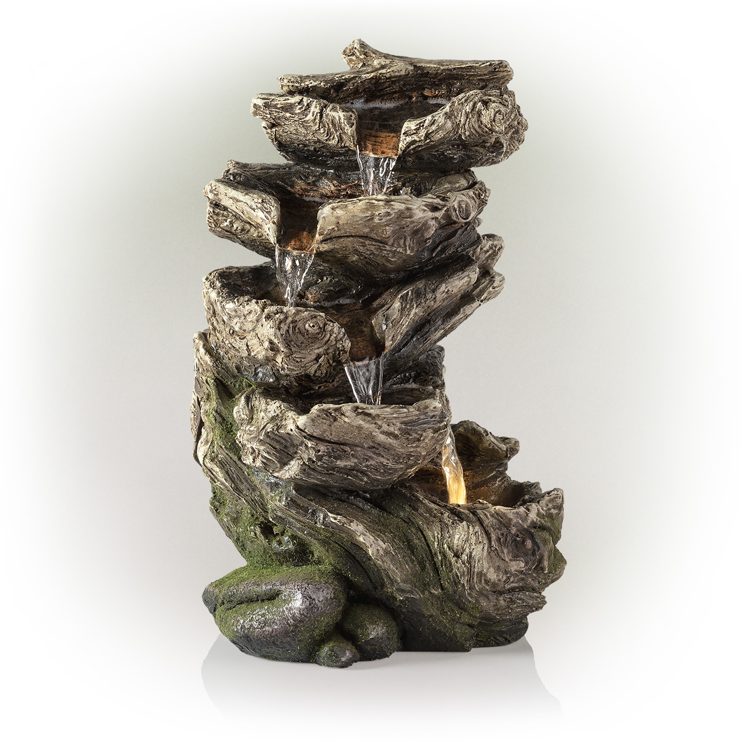 RAINFOREST 5-TIER CASCADING FOUNTAIN WITH LED LIGHT 