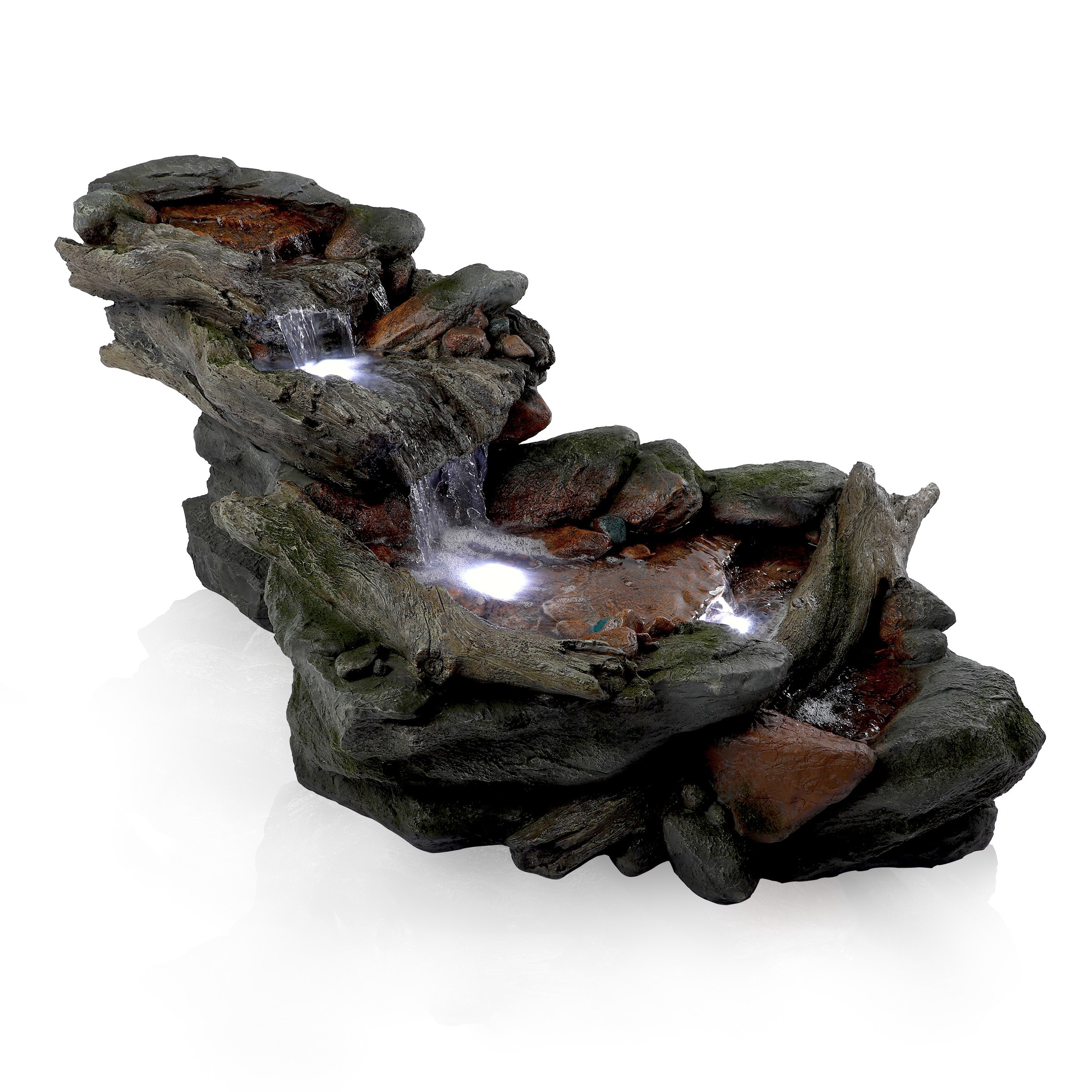 3 TIER RAINFOREST FOUNTAIN WITH LED LIGHTS 