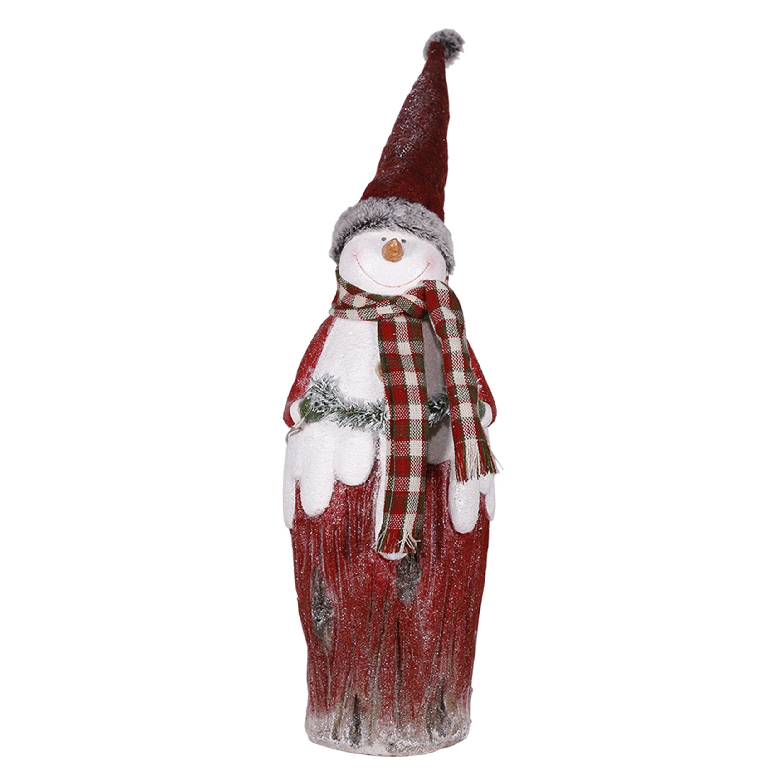 30" Christmas Country Snowman with LED Lights