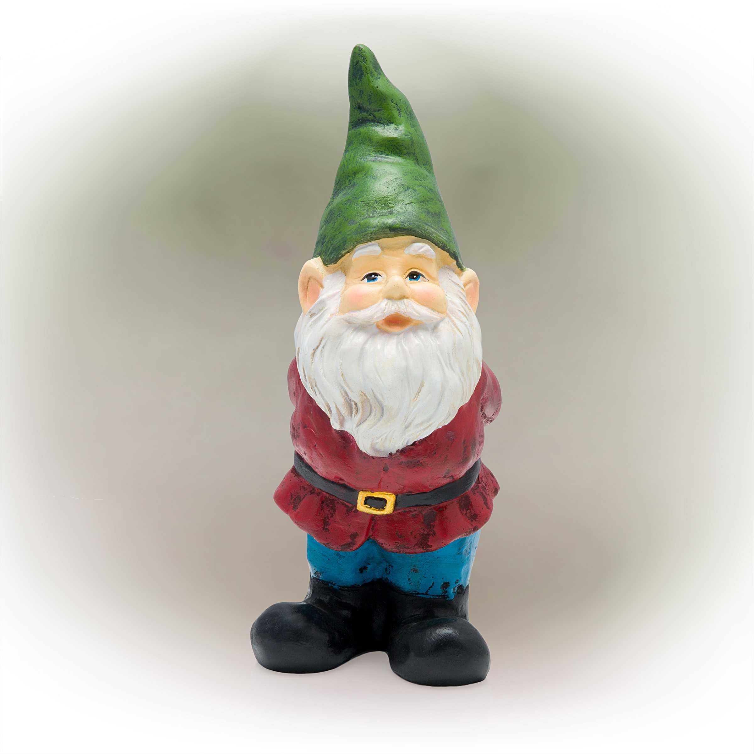Bearded Garden Gnome Statue with Green Hat