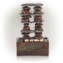 Eternity Stacked Stones Tower Tabletop Fountain