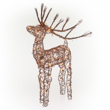 35" Rattan Reindeer with 50 Halogen Lights