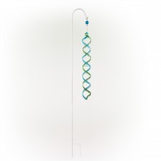 44" Blue/Green Metallic Hanging Wind Spinner with Sheppard Hook