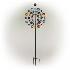 KALEIDOSCOPIC MULTI-SPINNING KINETIC GARDEN STAKE