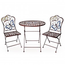 Metal Colorful Butterflies Bistro Set