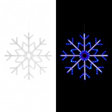 Alpine Corporation Large Snowflake Decoration with Blue and White Motion LED Lights