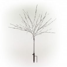 Silver Metallic Foil Tree Stake with Red LED Lights