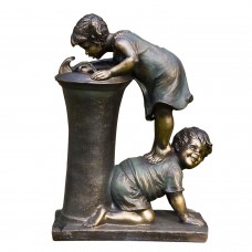 27" TALL BOY AND GIRL DRINKING WATER FOUNTAIN WITH LED LIGHT 