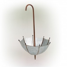 19" RUSTIC INVERTED UMBRELLA PLANTER GARDEN STAKE 