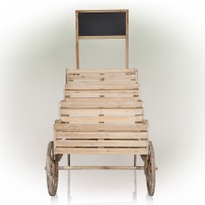 59" Wooden 4-Tier Plant Display Stand with Chalkboard and Wheels