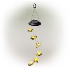 Solar Bee Wind Chime with LED Light