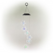 28" Solar 3D Flowers Wind Chime with Color Changing LEDs