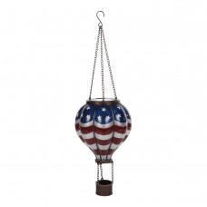 Solar Patriotic Balloon Light w/Flickering Warm White LEDs