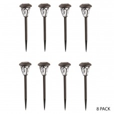 SOLAR BROWN PATHWAY LED LIGHTS - SET OF 8