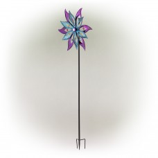 64" FLORAL DUAL SPINNING GARDEN STAKE WITH GEMS 