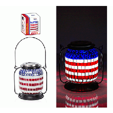 Solar Patriotic Lantern with LED Lights