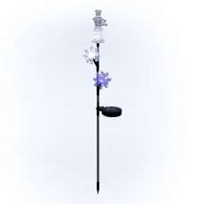 33" Solar Snowman and Snowflakes Christmas Stake with LED Lights