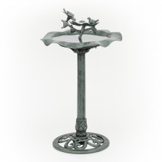 33" Tall Lotus Birdbath & Birdfeeder