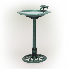 32" Tall Birdbath & Feeder w/ Bird Figurine