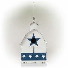 Patriotic Birdhouse with Rooster Weathervane