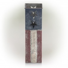 Patriotic Birdhouse with Rooster Weathervane