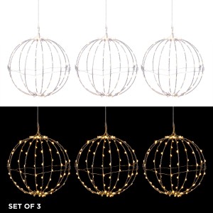 Alpine Corporation 3-Piece Foldable Metal Sphere Ornaments