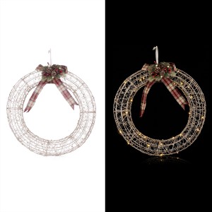 Alpine CIM227HH-L Wreath Decoration, Champagne