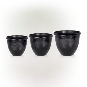 BLACK VASE PLANTER - SET OF 3 