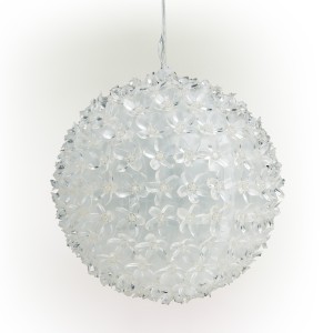 Sphere Ornament with Warm White Twinkling LED Lights 